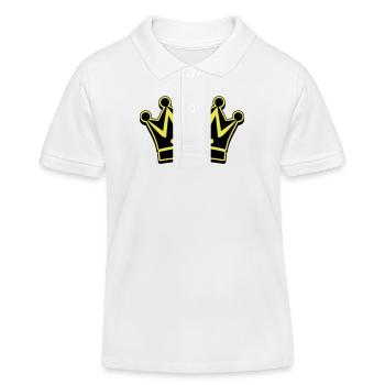 Krone Icon Symbol - Kinder Organic Poloshirt Mini Sprinter von Stanley/Stella - Weiß - Vorne