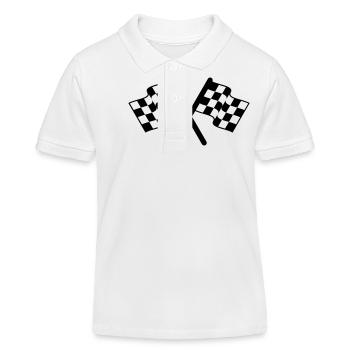 racing flags sport - Kids Organic Polo Shirt by Stanley/Stella - white - Front