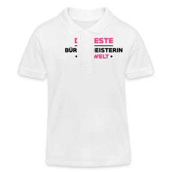 Bürgermeister Bürgermeisterin Stadt Rathaus Staat - Kinder Organic Poloshirt Mini Sprinter von Stanley/Stella - Weiß - Vorne