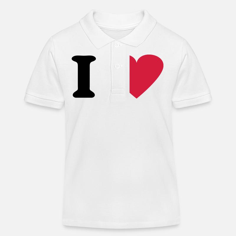 I Love - Polo enfant bio Stanley/Stella - blanc