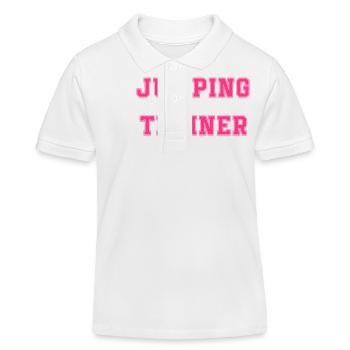 jumping trampoline girl jumping jump gift - Kids Organic Polo Shirt by Stanley/Stella - white - Front