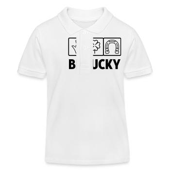 Chance / Chanceux / Luck / Lucky - Polo enfant bio Stanley/Stella - blanc - Devant