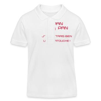 Pan Pan Pan Jte mettrais bien une cartouche ! - Kids Organic Polo Shirt by Stanley/Stella - white - Front