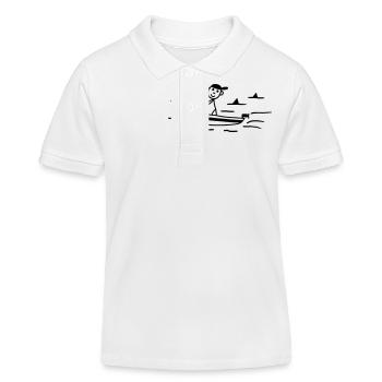 Motorboot - Haifische - Kinder Organic Poloshirt Mini Sprinter von Stanley/Stella - Weiß - Vorne
