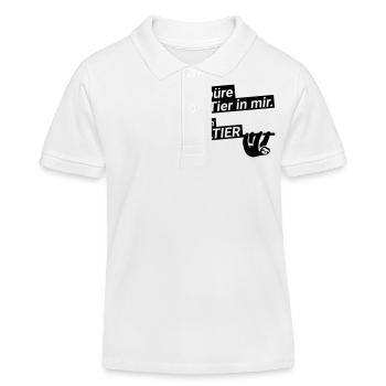 spüre das Tier in mir ein Faultier Spruch lustig - Kinder Organic Poloshirt Mini Sprinter von Stanley/Stella - Weiß - Vorne