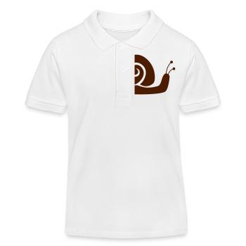 Snail Silhouette - Kinder Organic Poloshirt Mini Sprinter von Stanley/Stella - Weiß - Vorne
