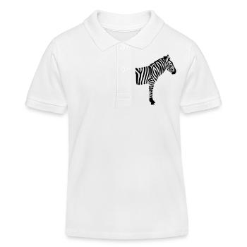 Zebra - Kinder Organic Poloshirt Mini Sprinter von Stanley/Stella - Weiß - Vorne
