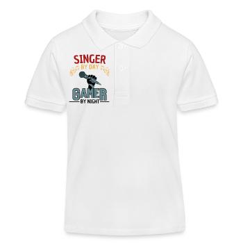 lustiger Sänger Gamer Spruch - Kinder Organic Poloshirt Mini Sprinter von Stanley/Stella - Weiß - Vorne