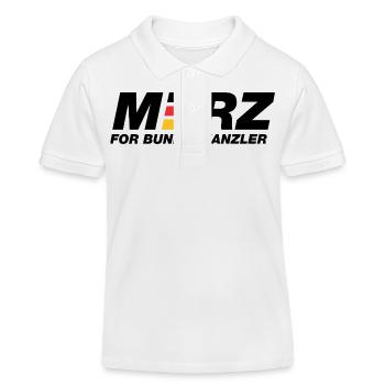 Merz for Bundeskanzler - Kanzler - Kanzlerkandidat - Kinder Organic Poloshirt Mini Sprinter von Stanley/Stella - Weiß - Vorne
