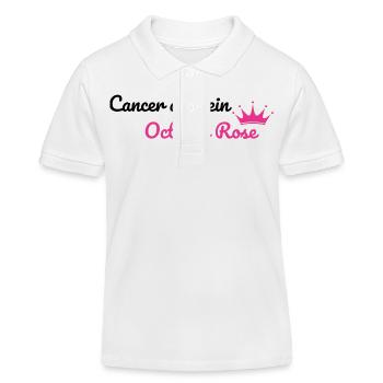 Cancer du Sein octobre rose - Polo enfant bio Stanley/Stella - blanc - Devant