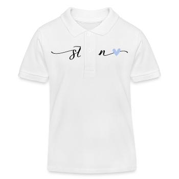 Steven Name Kalligrafie Schrift - Kinder Organic Poloshirt Mini Sprinter von Stanley/Stella - Weiß - Vorne