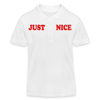 Just be nice - Kinder Organic Poloshirt Mini Sprinter von Stanley/Stella - Weiß - Vorne