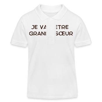 Ich werde eine große Schwester sein - Kinder Organic Poloshirt Mini Sprinter von Stanley/Stella - Weiß - Vorne