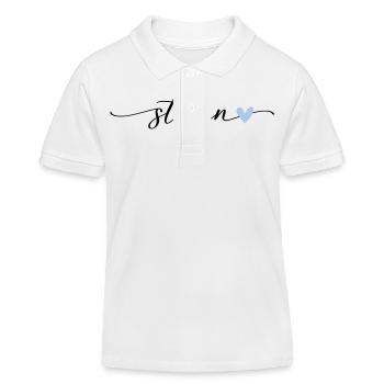Stefan Name Kalligrafie Schrift - Kinder Organic Poloshirt Mini Sprinter von Stanley/Stella - Weiß - Vorne