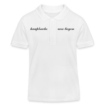 hauptsache die haare liegen Schriftzug - Kinder Organic Poloshirt Mini Sprinter von Stanley/Stella - Weiß - Vorne
