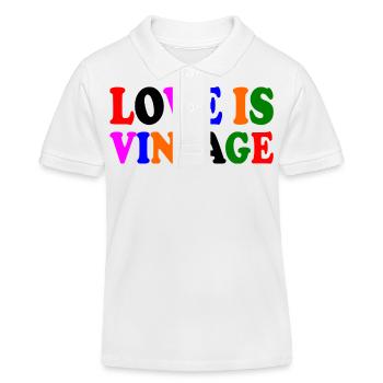 Love is vintage - Polo enfant bio Stanley/Stella - blanc - Devant