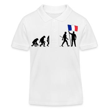 Frankreich - Evolution - Flagge - Nation - Kinder Organic Poloshirt Mini Sprinter von Stanley/Stella - Weiß - Vorne