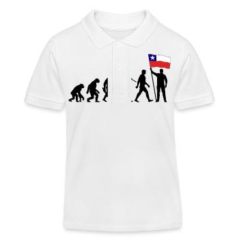 Chile - Evolution - Flagge - Nation - Kinder Organic Poloshirt Mini Sprinter von Stanley/Stella - Weiß - Vorne