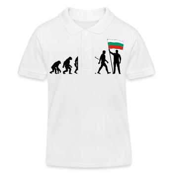 Bulgarien - Evolution - Flagge - Nation - Kinder Organic Poloshirt Mini Sprinter von Stanley/Stella - Weiß - Vorne