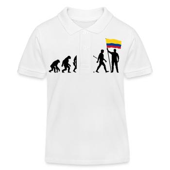 Kolumbien - Evolution - Flagge - Nation - Kinder Organic Poloshirt Mini Sprinter von Stanley/Stella - Weiß - Vorne