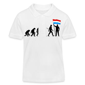 Luxemburg - Evolution - Flagge - Nation - Kinder Organic Poloshirt Mini Sprinter von Stanley/Stella - Weiß - Vorne