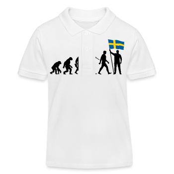 Suède - Evolution - Drapeau - Nation - Polo enfant bio Stanley/Stella - blanc - Devant