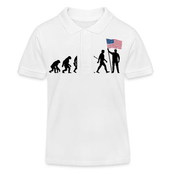 Amérique - États-Unis - Evolution - Drapeau - Nation - Polo enfant bio Stanley/Stella - blanc - Devant