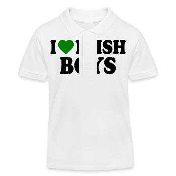 I love irish boys - Kinder Organic Poloshirt Mini Sprinter von Stanley/Stella - Weiß - Vorne