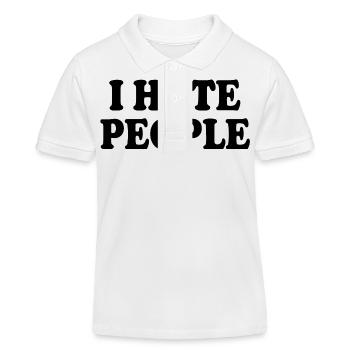 I hate people - Polo enfant bio Stanley/Stella - blanc - Devant