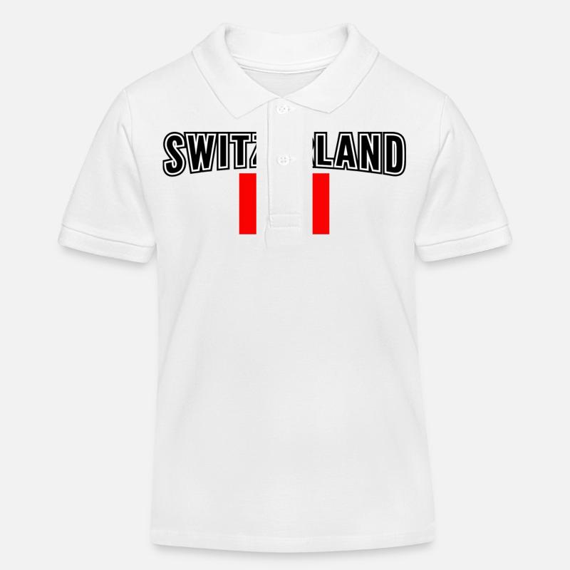 Schweiz - Kinder Organic Poloshirt Mini Sprinter von Stanley/Stella - Weiß