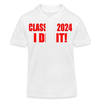 Class of 2024 - Kids Organic Polo Shirt by Stanley/Stella - white - Front