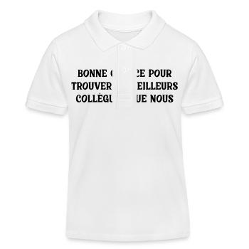 Cadeau depart collegue de travail humour Homme - Polo enfant bio Stanley/Stella - blanc - Devant
