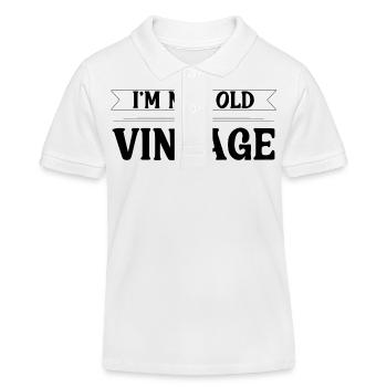 Ich bin nicht alt im Vintage - Kinder Organic Poloshirt Mini Sprinter von Stanley/Stella - Weiß - Vorne
