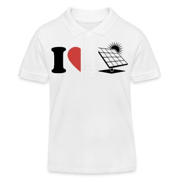 J’aime le photovoltaïque - Cœur - Énergie renouvelable - Polo enfant bio Stanley/Stella - blanc - Devant