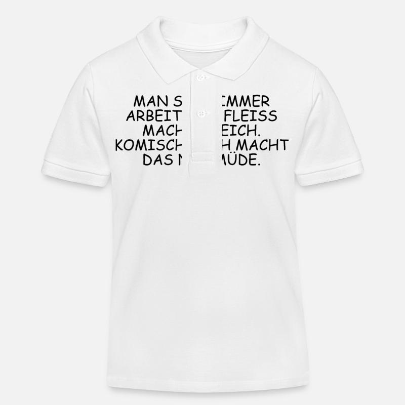 MAN SAGT IMMER ABEIT... - Kinder Organic Poloshirt Mini Sprinter von Stanley/Stella - Weiß