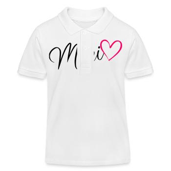 Moni Name Vorname Herz Pink - Kinder Organic Poloshirt Mini Sprinter von Stanley/Stella - Weiß - Vorne