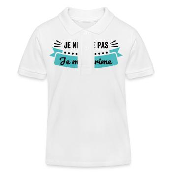 T-Shirt Ich beschwere mich nicht Ich drücke mich beschweren humorvoll aus - Kinder Organic Poloshirt Mini Sprinter von Stanley/Stella - Weiß - Vorne