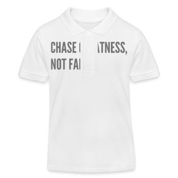 Chase Greatness, not Fame. - Kids Organic Polo Shirt by Stanley/Stella - white - Front