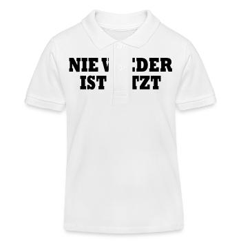 Nie wieder ist jetzt - Kinder Organic Poloshirt Mini Sprinter von Stanley/Stella - Weiß - Vorne