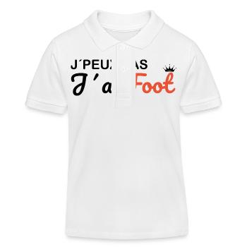je peux pas j, ai foot cadeau humour france euro - Polo enfant bio Stanley/Stella - blanc - Devant