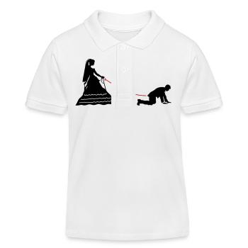 Laisse de couple nuptial de mariage - Polo enfant bio Stanley/Stella - blanc - Devant