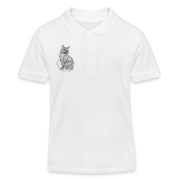 Lignes art chat #cat - Polo enfant bio Stanley/Stella - blanc - Devant