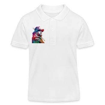 Angelsport Kunst #fishing - Kinder Organic Poloshirt Mini Sprinter von Stanley/Stella - Weiß - Vorne