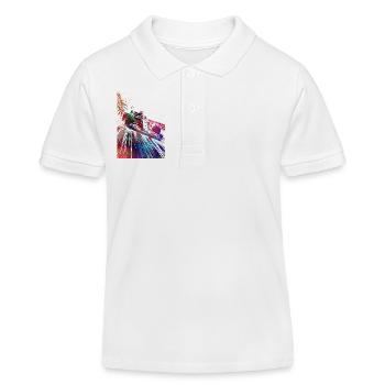 Voiture de course #racing #sport - Polo enfant bio Stanley/Stella - blanc - Devant