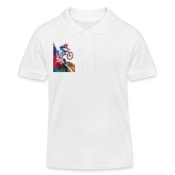 Mountainbiker Sport Kunst #sport #bike - Kinder Organic Poloshirt Mini Sprinter von Stanley/Stella - Weiß - Vorne