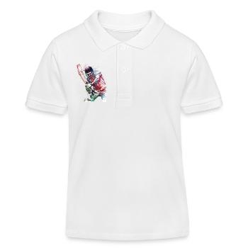 Cricket sport art #cricket - Polo enfant bio Stanley/Stella - blanc - Devant