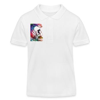 Surfeur sport art #surfer #sport - Polo enfant bio Stanley/Stella - blanc - Devant