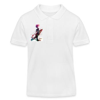 Surfeur sport art #surfer #sport - Polo enfant bio Stanley/Stella - blanc - Devant