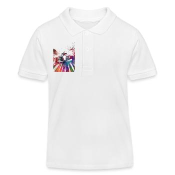 Voitures de course #racing #sport - Polo enfant bio Stanley/Stella - blanc - Devant