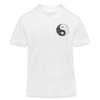 Fleur équilibre Yin et Yang symbole signe - Polo enfant bio Stanley/Stella - blanc - Devant